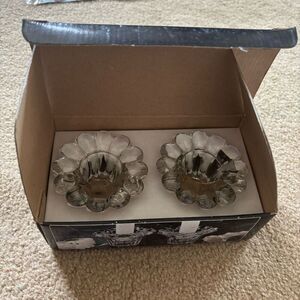 Forever Crystal Set Of Two Candle/Votive Holders Style #31560 Unused